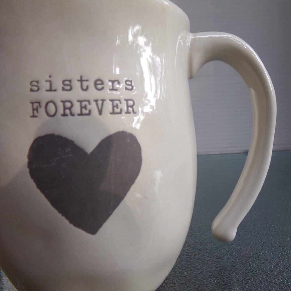 Demdaco Coffee Tea Cup Mug Sisters Forever Heart Ceramic - Picture 5 of 16